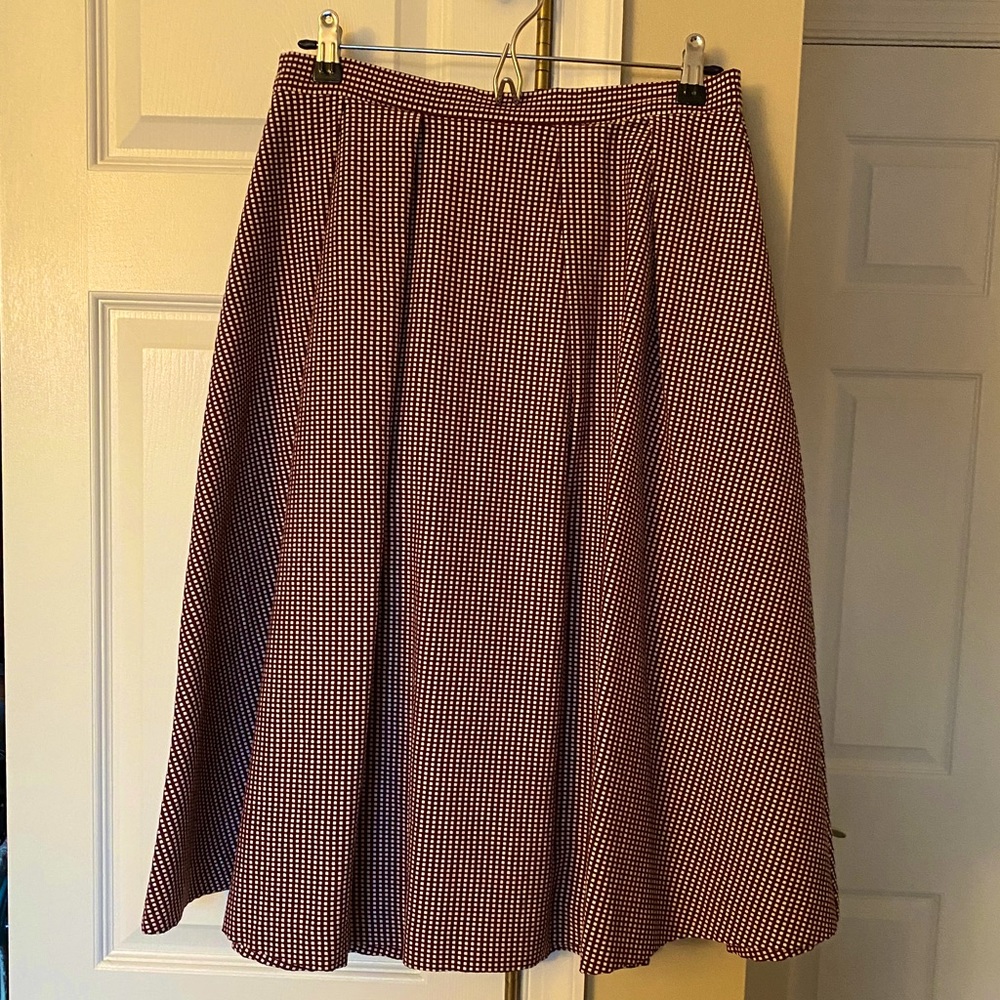 Maroon Checkered Skirt